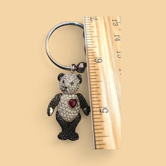 Real Collectibles by Adrienne Rhinestone/Crystal Bear Key Ring/Pendant - Picture 3 of 4